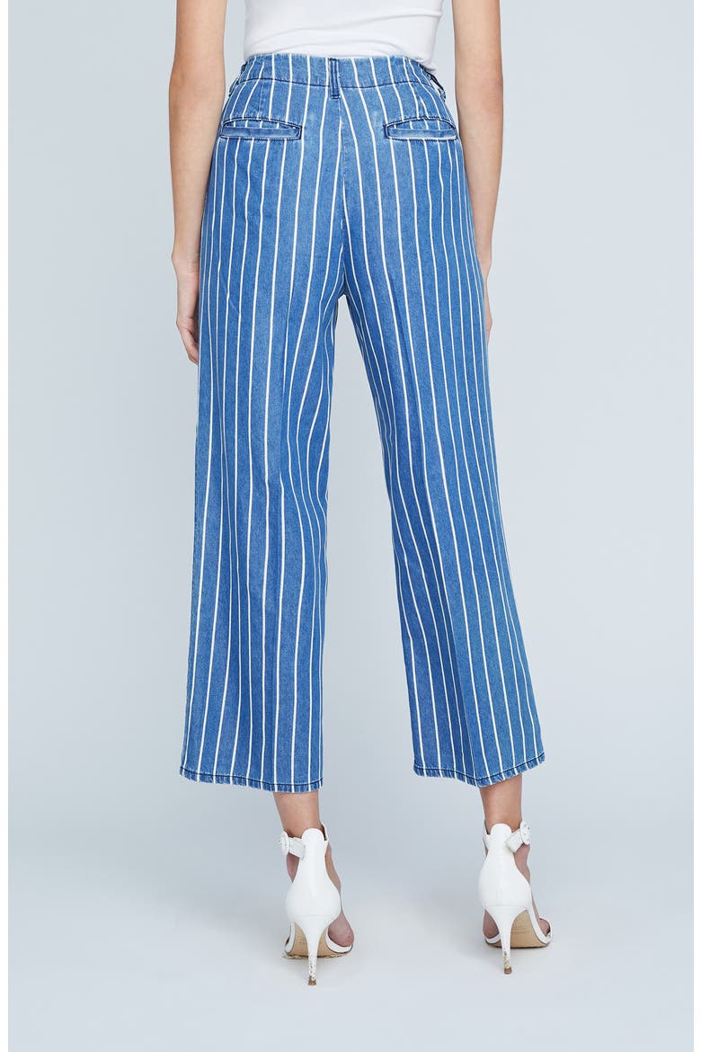 Zayne High Waist Crop Wide Leg Trouser Jeans, Alternate, color, DENIM STRIPE