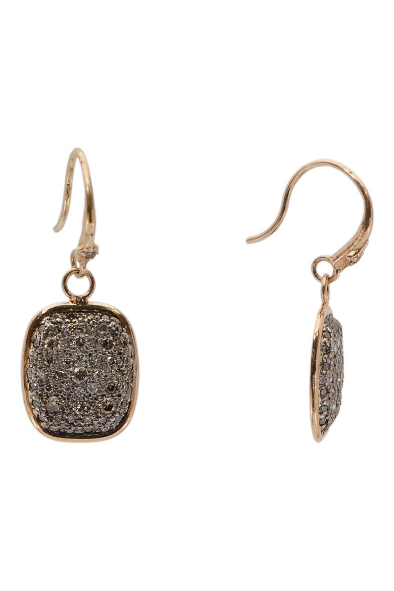 Pavé Cushion Diamond Drop Earrings, Main, color, SILVER