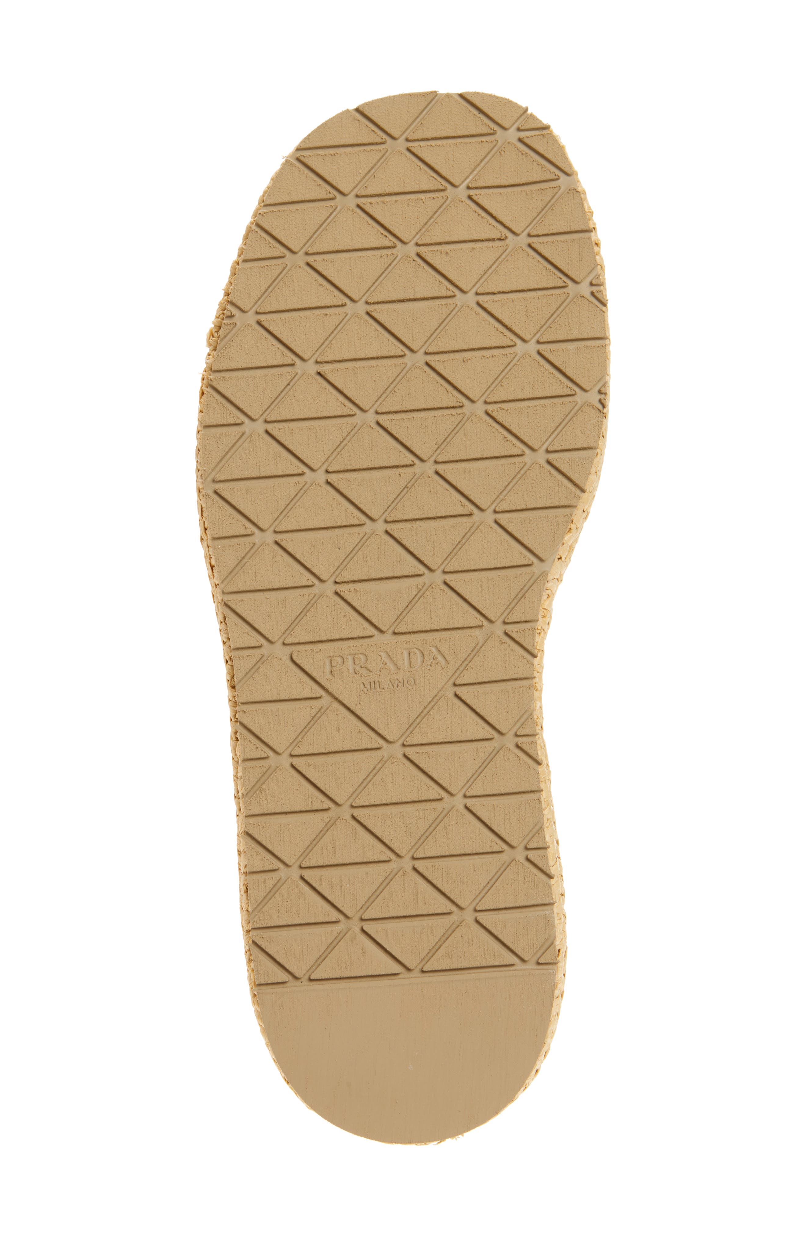 Prada Raffia Flatform Slide Sandal, Alternate, color, Naturale