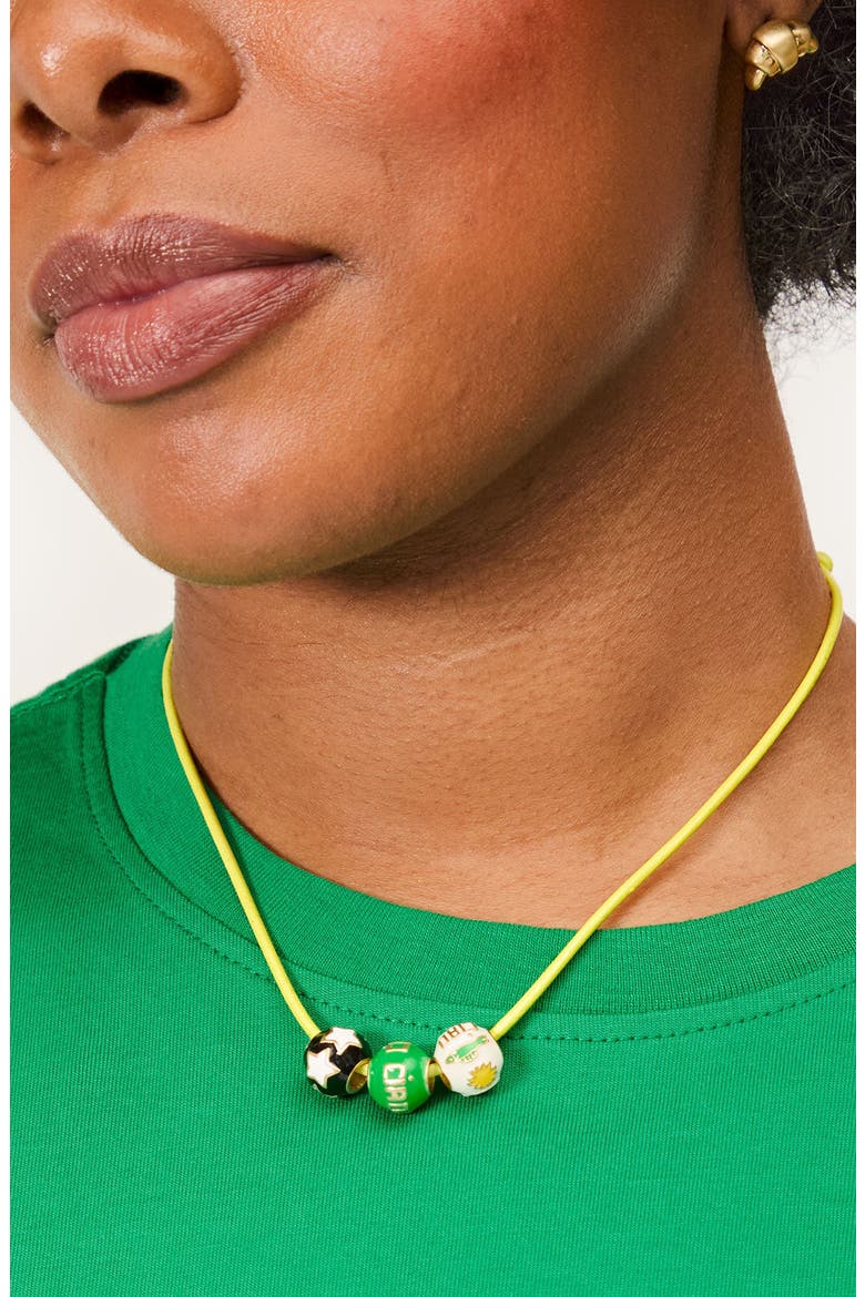 Beaded Cord Necklace, Alternate, color, GREEN MULTI