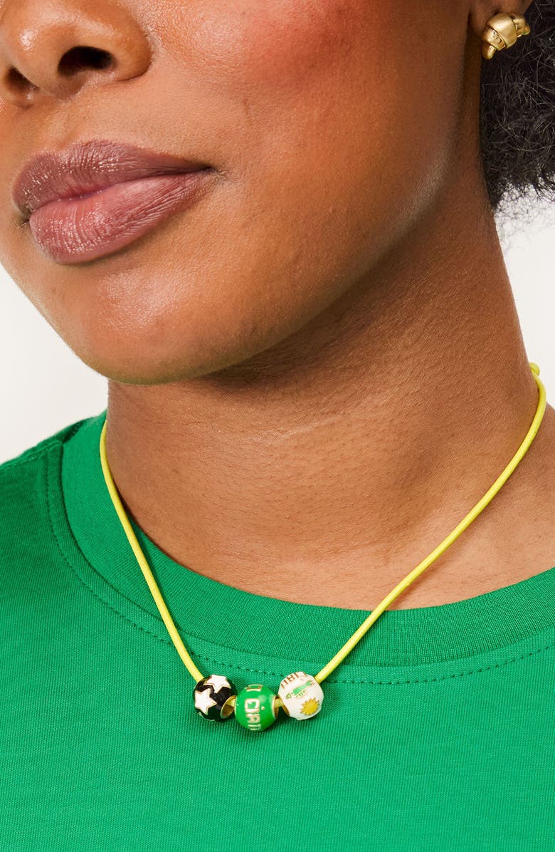 Clare V. Beaded Cord Necklace, Alternate, color, Green Multi