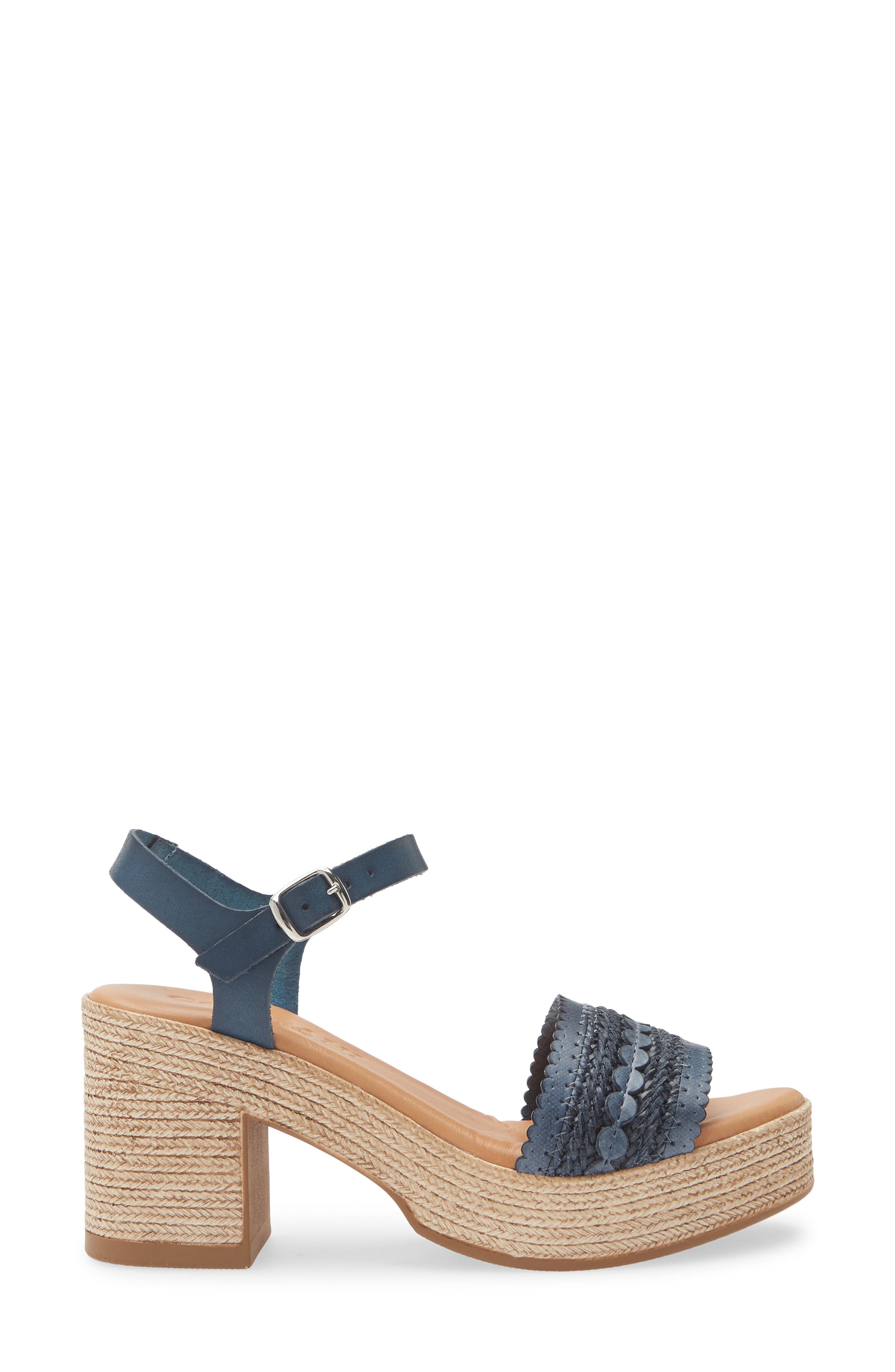 Markelle Espadrille Ankle Strap Platform Sandal, Alternate, color, BLUE LEATHER