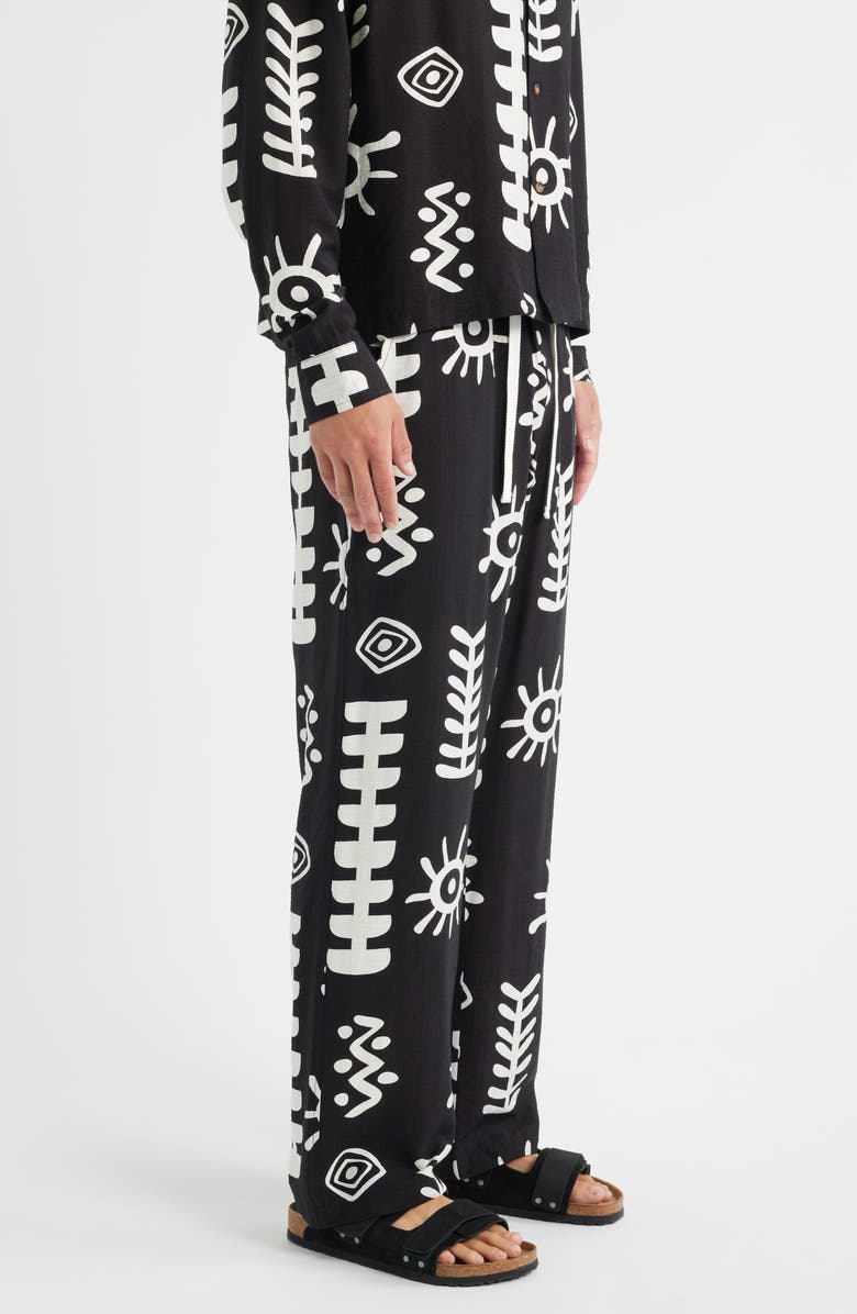 RIZORT Mason Abstract Print Drawstring Pants, Alternate, color, Black