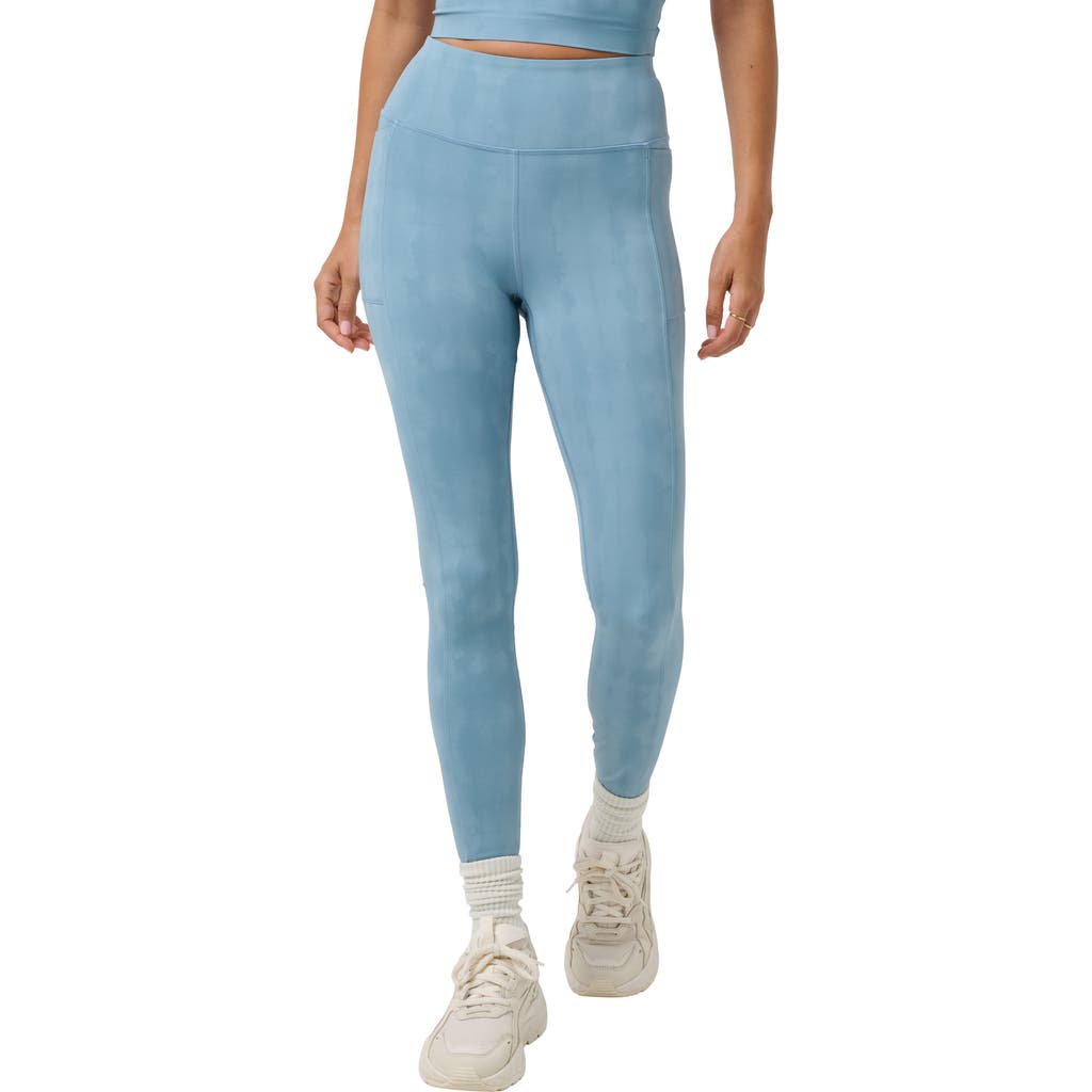Travismathew Moveknit Bonded Pocket Leggings In Smoke Blue Multi