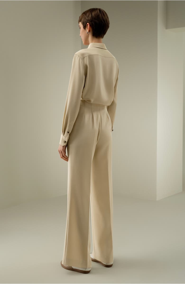 Lilysilk Minimalist Stretch Silk Crêpe Pant, Alternate, color, Dune