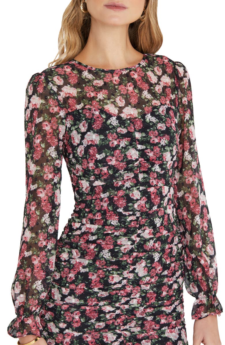 VICI Collection Floral Ruched Long Sleeve Minidress, Alternate, color,