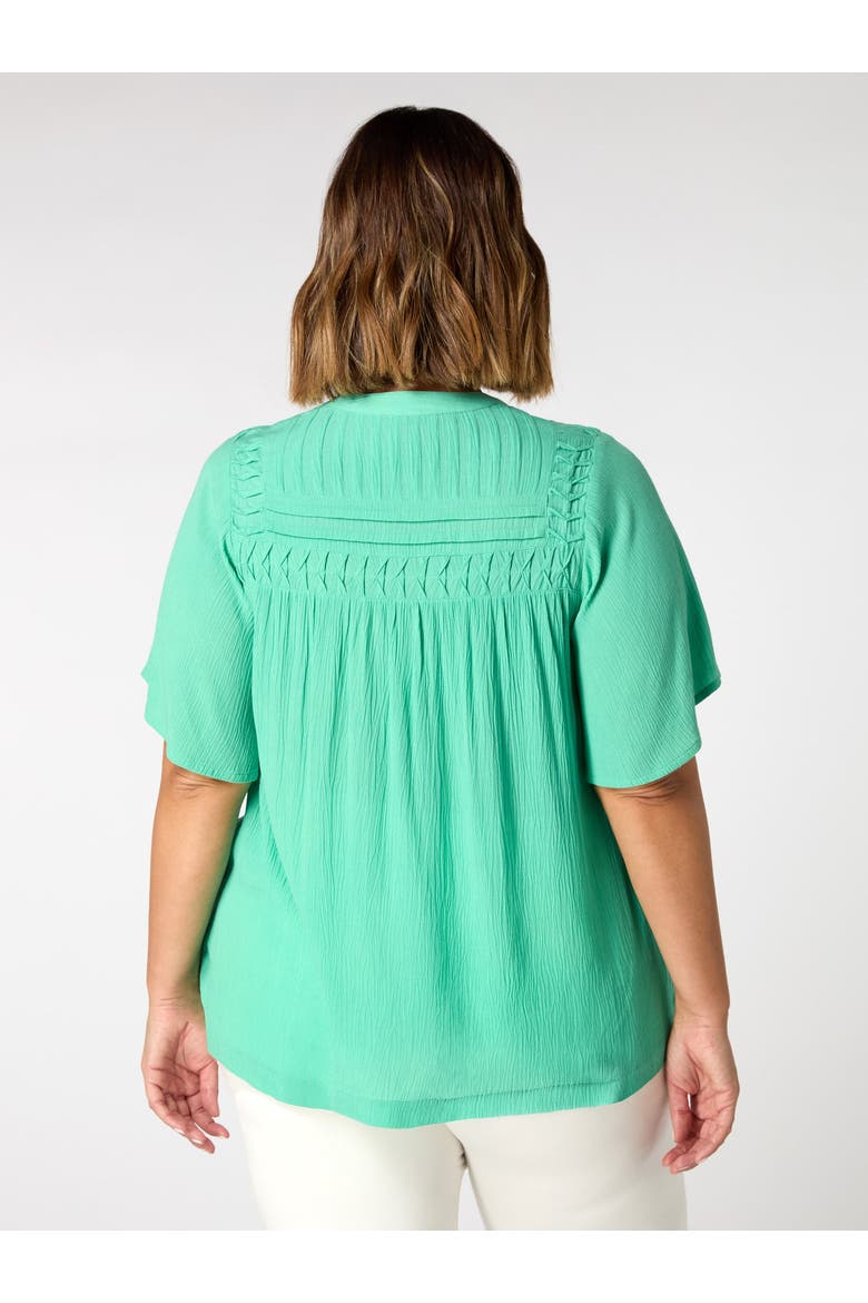 Crinkle Smocked Top, Alternate, color, Green