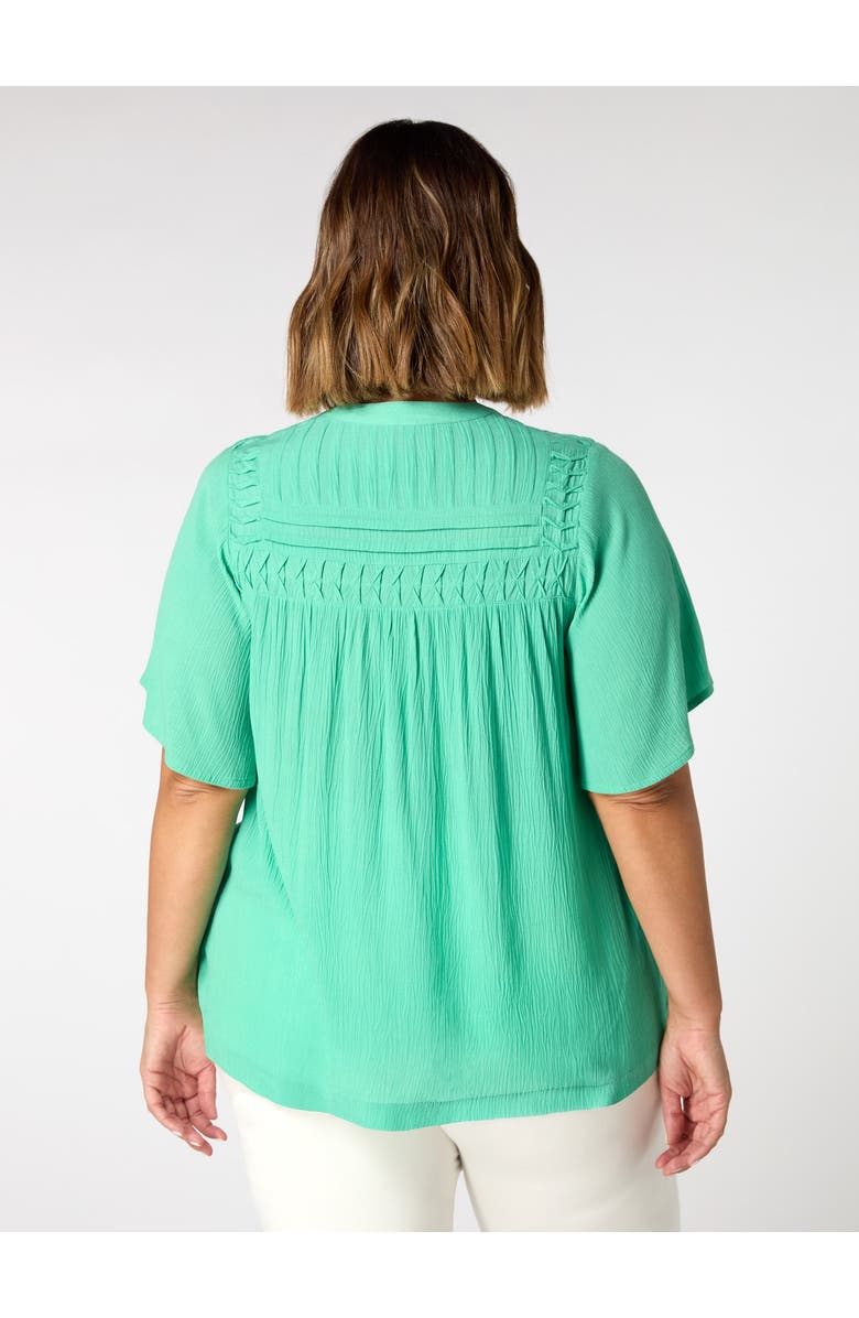 Live Unlimited Crinkle Smocked Top, Alternate, color, Green