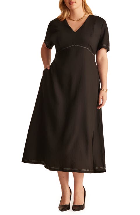 Alena Linen Blend Midi Dress