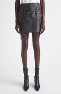 GRACE LING Relics Belted Wool Blend Satin Miniskirt