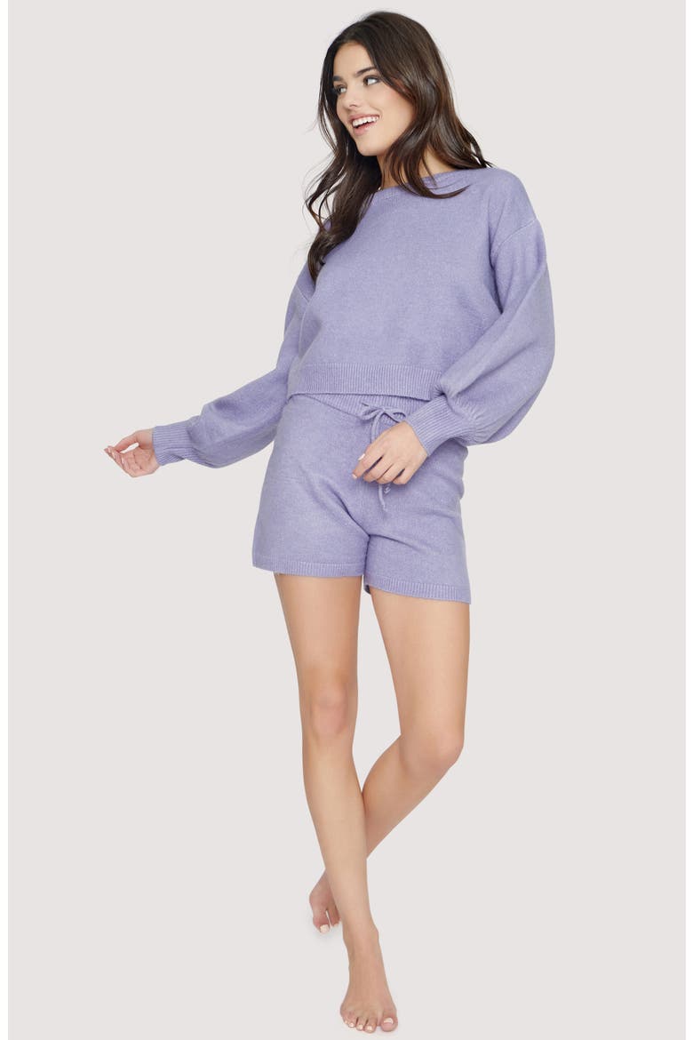 Bed and Breakfast Sweater Shorts, Alternate, color, IRIS