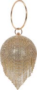 BERNESS Tear Drop Fringe Rhinestone Clutch