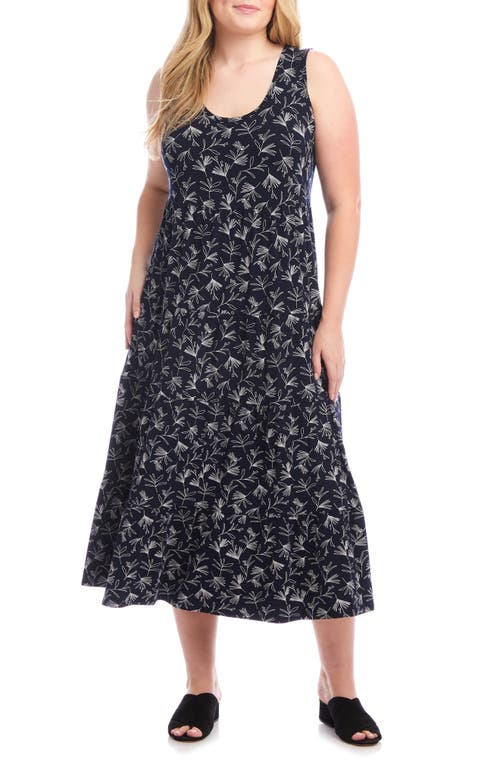 Karen Kane Plus Floral Tiered Midi Dress In Print