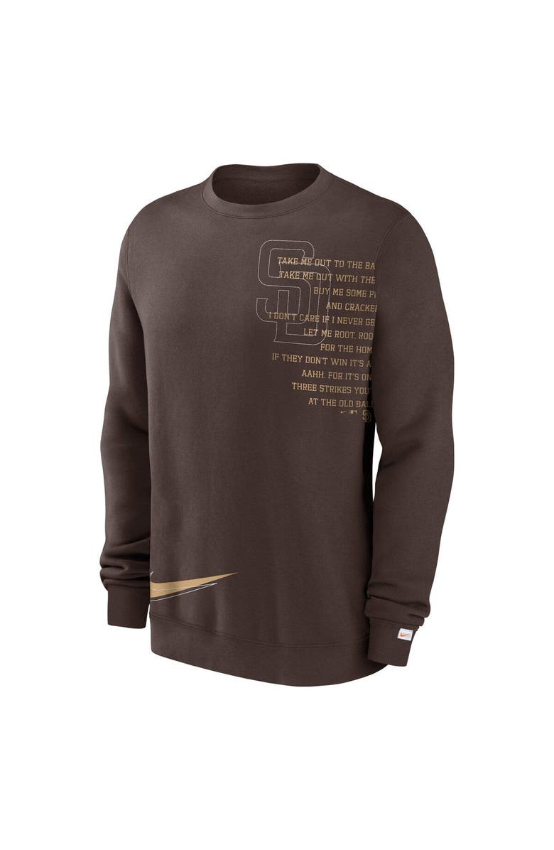 Nike Men's Nike Brown San Diego Padres Statement Ball Game Fleece Pullover Sweatshirt, Alternate, color, Brown