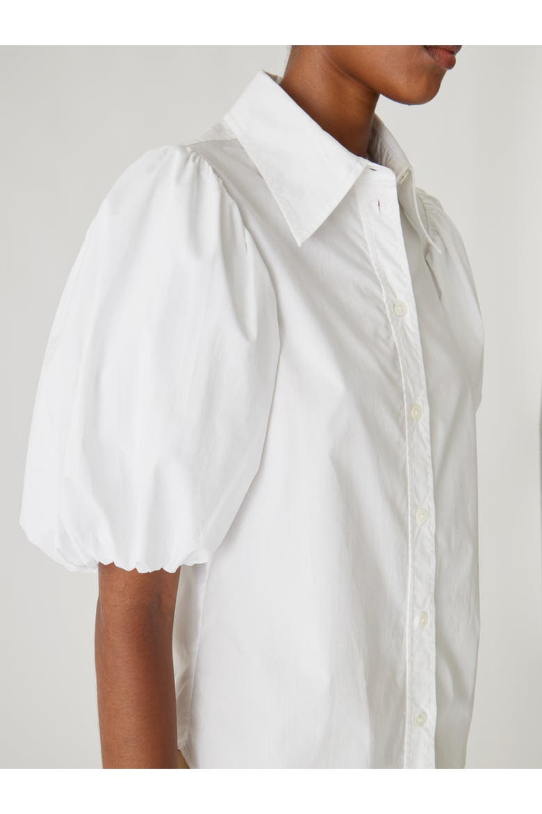 Puff Sleeve Button Down Shirt, Alternate, color, MILK