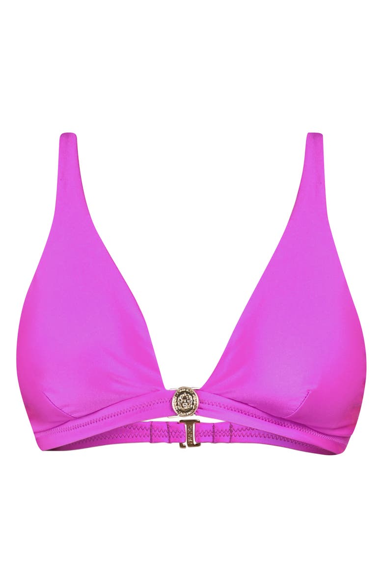 L'AGENCE Lexie Metallic Bikini Top, Alternate, color, Orchid