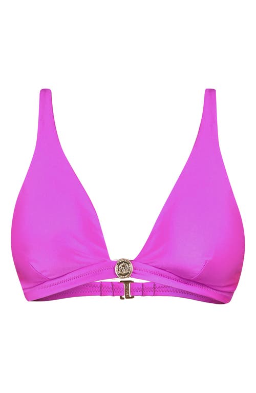 L Agence L'agence Lexie Metallic Bikini Top In Orchid