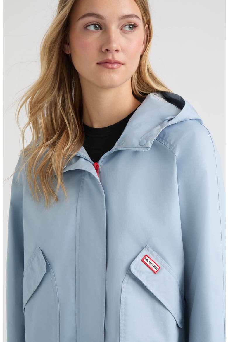 Julia Hooded Waterproof Rain Jacket, Alternate, color, WASHED BLUE
