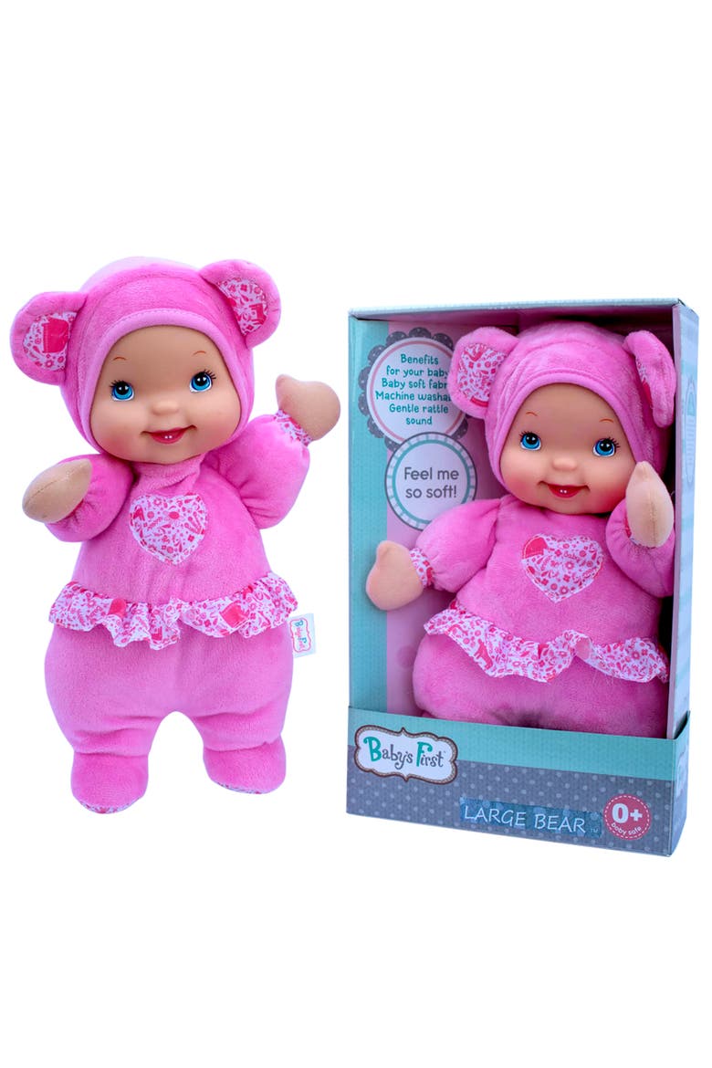 Love Bear Doll Pink Fleece Outfit, 3Mo+, Alternate, color, Multicolored