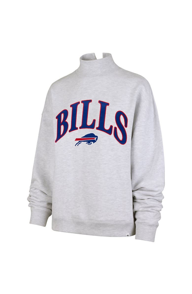 '47 Women's '47 Heather Gray Buffalo Bills Vantage Mock Neck Pullover Sweatshirt, Alternate, color, 