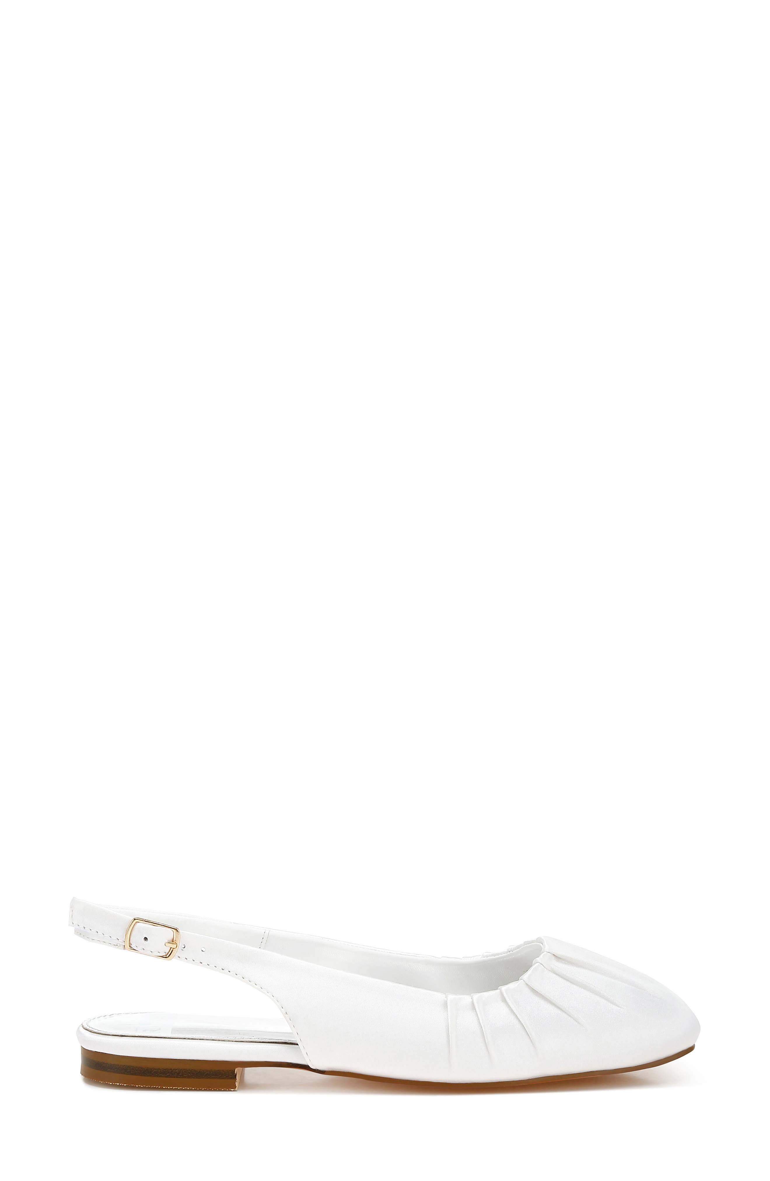 Rag & Co Cheeni Satin Slingback Flat, Alternate, color, White