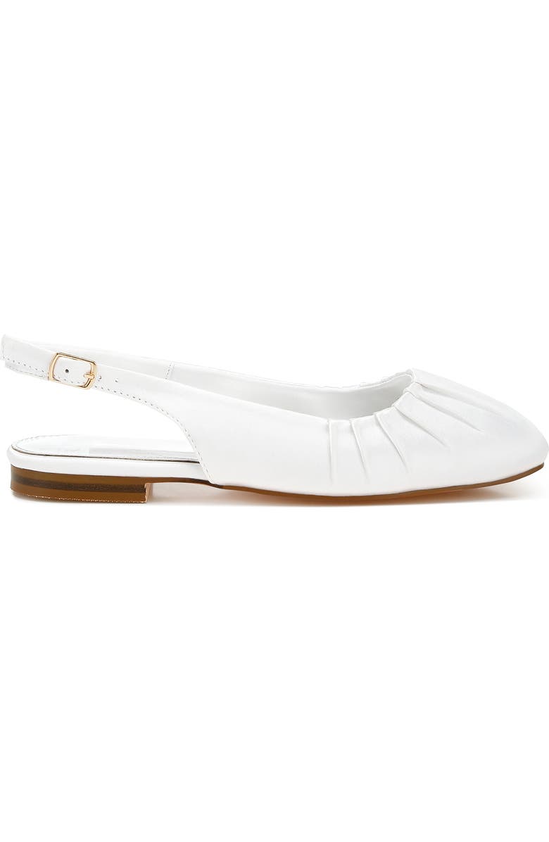 Rag & Co Cheeni Satin Slingback Flat, Alternate, color, White