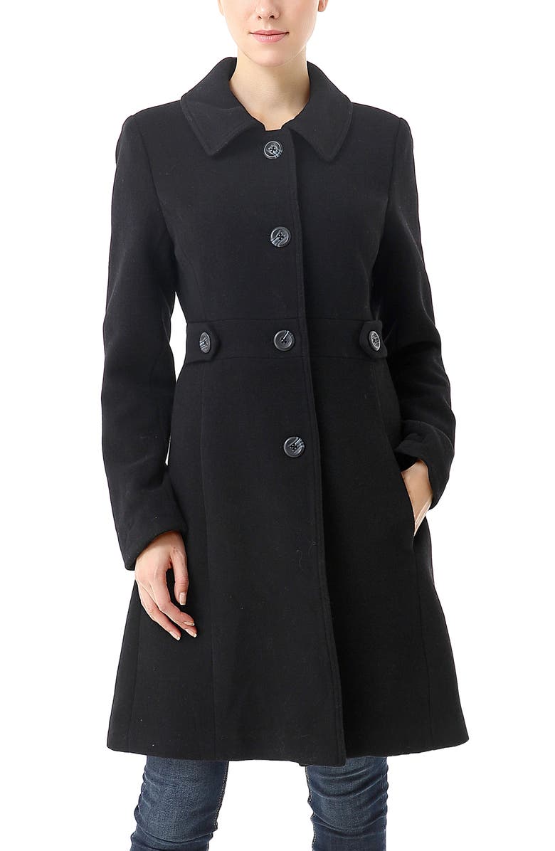 Kimi & Kai Women's Elise Wool Blend Walking Coat, Main, color, Black