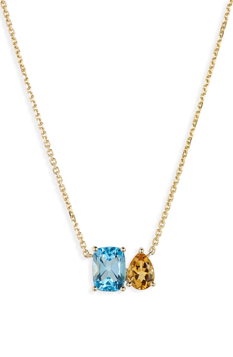 Bony Levy 14K Gold Topaz & Citrine Pendant Necklace, Main, color, 