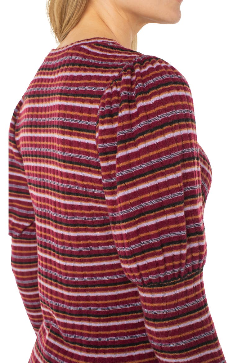 Juliet Sleeve Sweater, Alternate, color, BURGUNDY MULTI STRIPE