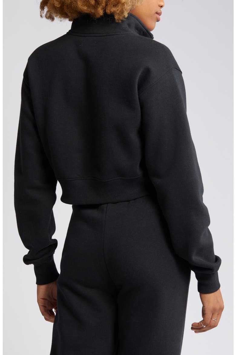 Quarter Zip Sweatshirt, Alternate, color, BLACK JET