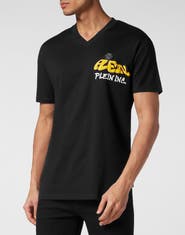 PHILIPP PLEIN T-Shirt V Neck Ss Bombing Graffiti Men