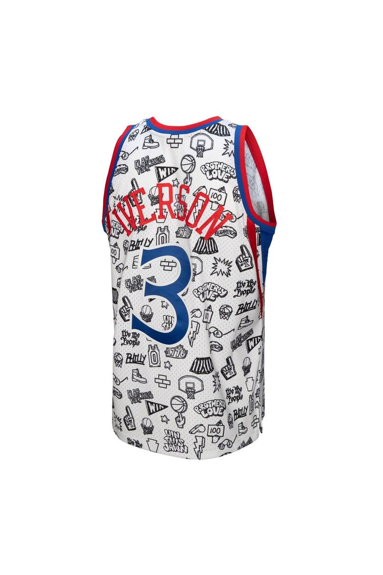 Men's Mitchell & Ness Allen Iverson White Philadelphia 76ers 1996/97 Swingman Jersey, Alternate, color, White