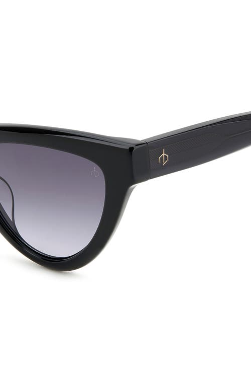 Rag & Bone 52mm Cat Eye Sunglasses In Black/grey Shaded