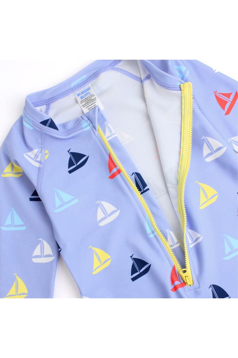 Boys Long Sleeve One Piece Rash Guard, Alternate, color, Down By The Bay