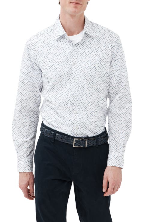 Cove Road Leaf Print Button-Up Shirt