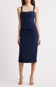 Black Halo Beverly Corset Midi Dress