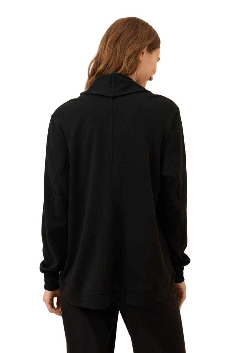Pact Airplane Short Drape Cardigan, Alternate, color, Black