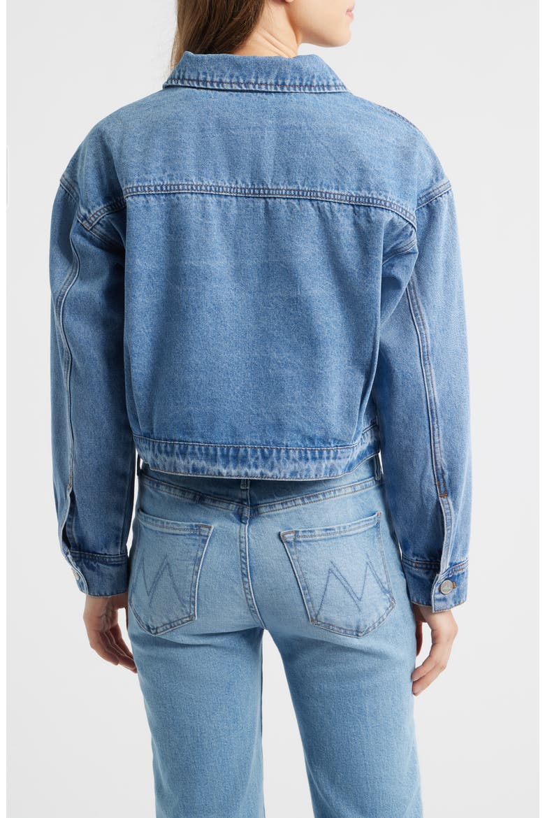 Patch Pocket Crop Denim Jacket, Alternate, color, VINTAGE WASH