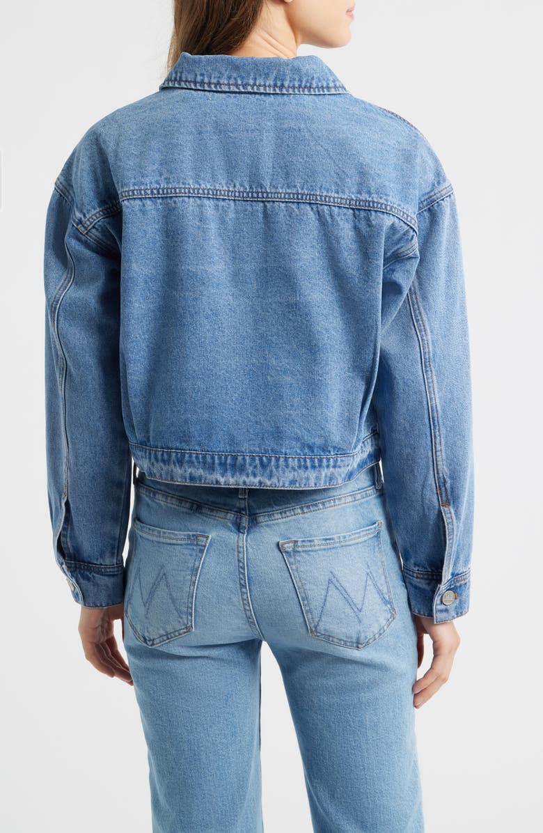 CITY BLUES Patch Pocket Crop Denim Jacket, Alternate, color, Vintage Wash