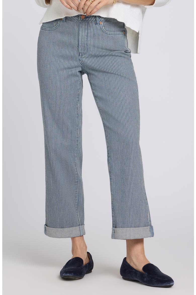 Bailey Stripe High Waist Crop Relaxed Straight Leg Jeans, Main, color, MALAGA STRIPE