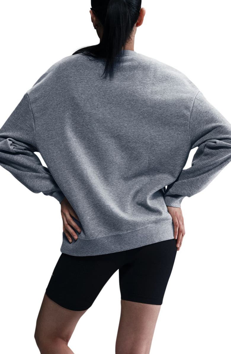 Nike Club Fleece Loose Fit Crewneck Sweatshirt, Alternate, color, 063 063 D Gr H/White