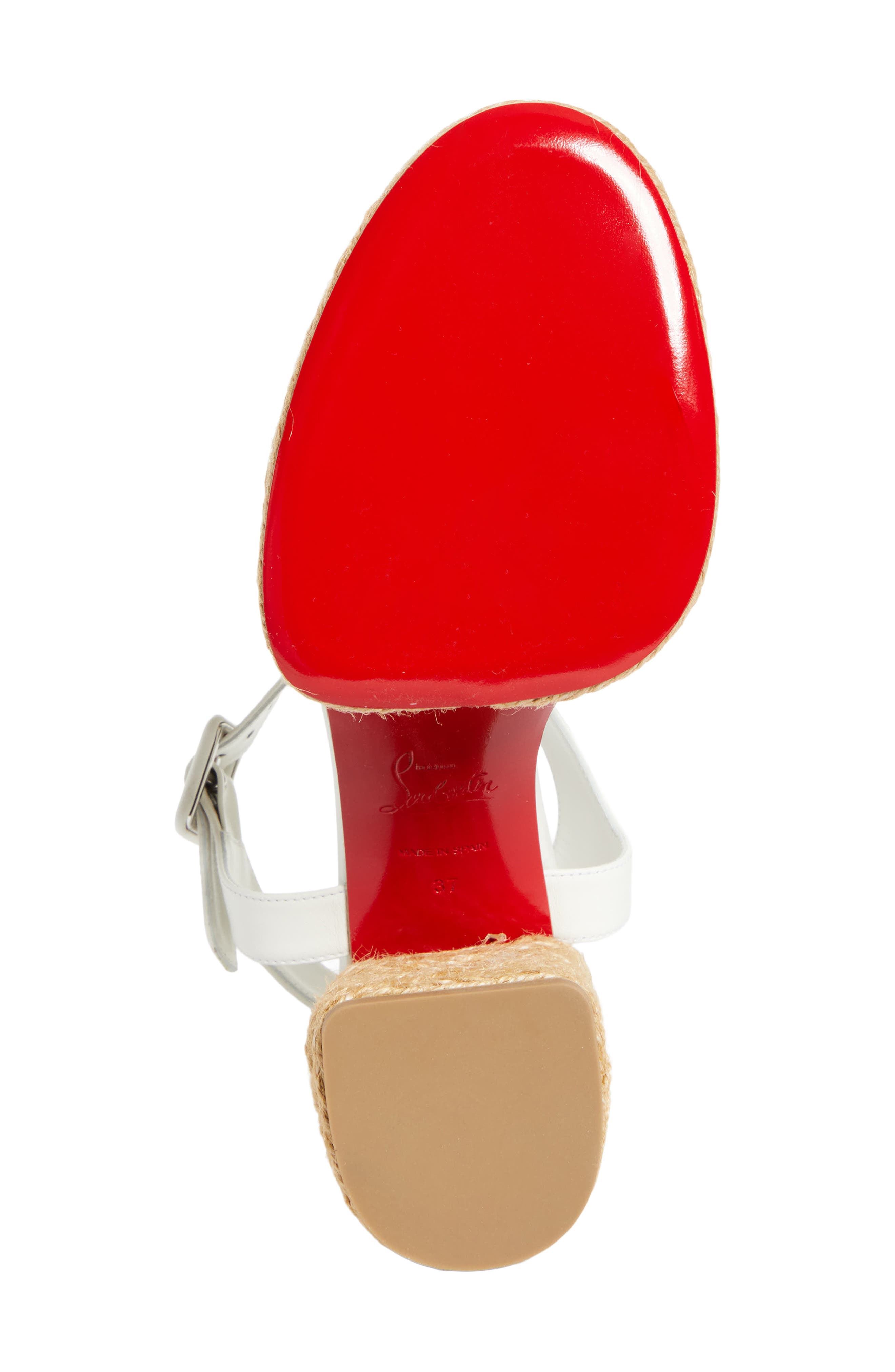 Christian Louboutin Calakala Espadrille Platform Sandal, Alternate, color, Bianco/ Lin Bianco