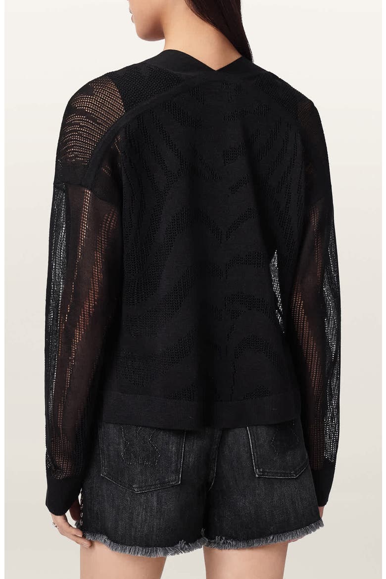 Misha Crop Cardigan, Alternate, color, BLACK