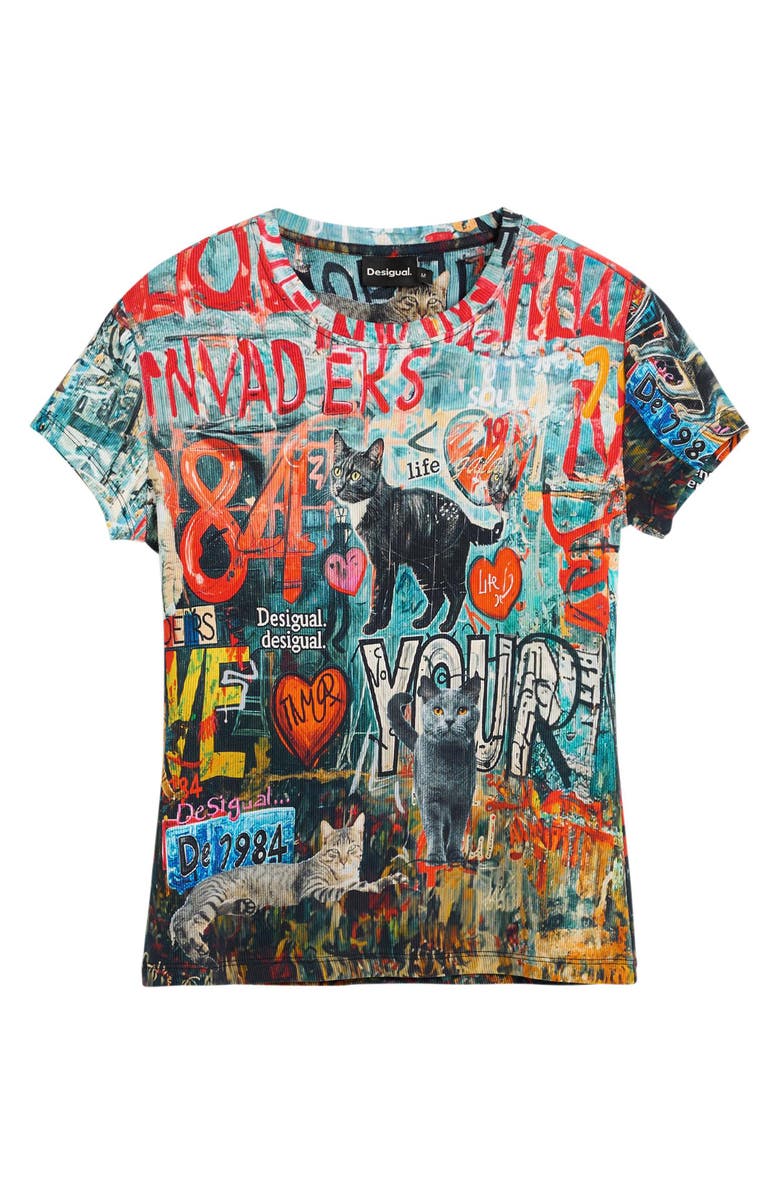 Desigual Graphic T-Shirt, Alternate, color, Blue