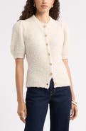 Nordstrom Puff Sleeve Textured Cardigan