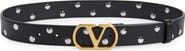 Valentino Garavani VLOGO Signature Studded Leather Belt