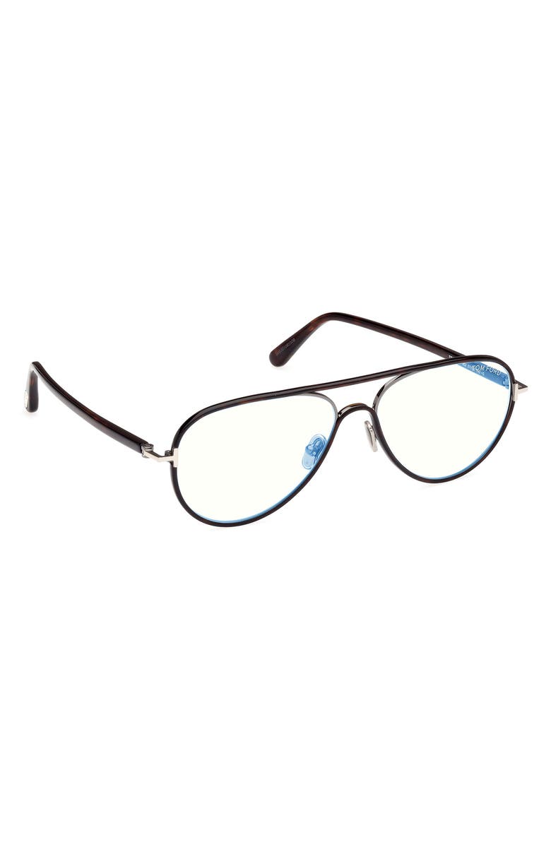 TOM FORD 57mm Pilot Blue Light Blocking Optical Glasses, Alternate, color, 