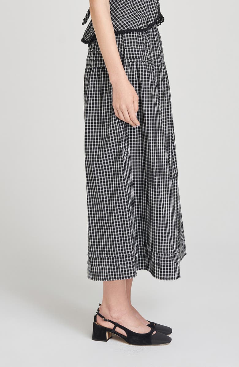 WAYF Gemma Plaid Pleated Skirt, Alternate, color, Ivory-Black Gingham