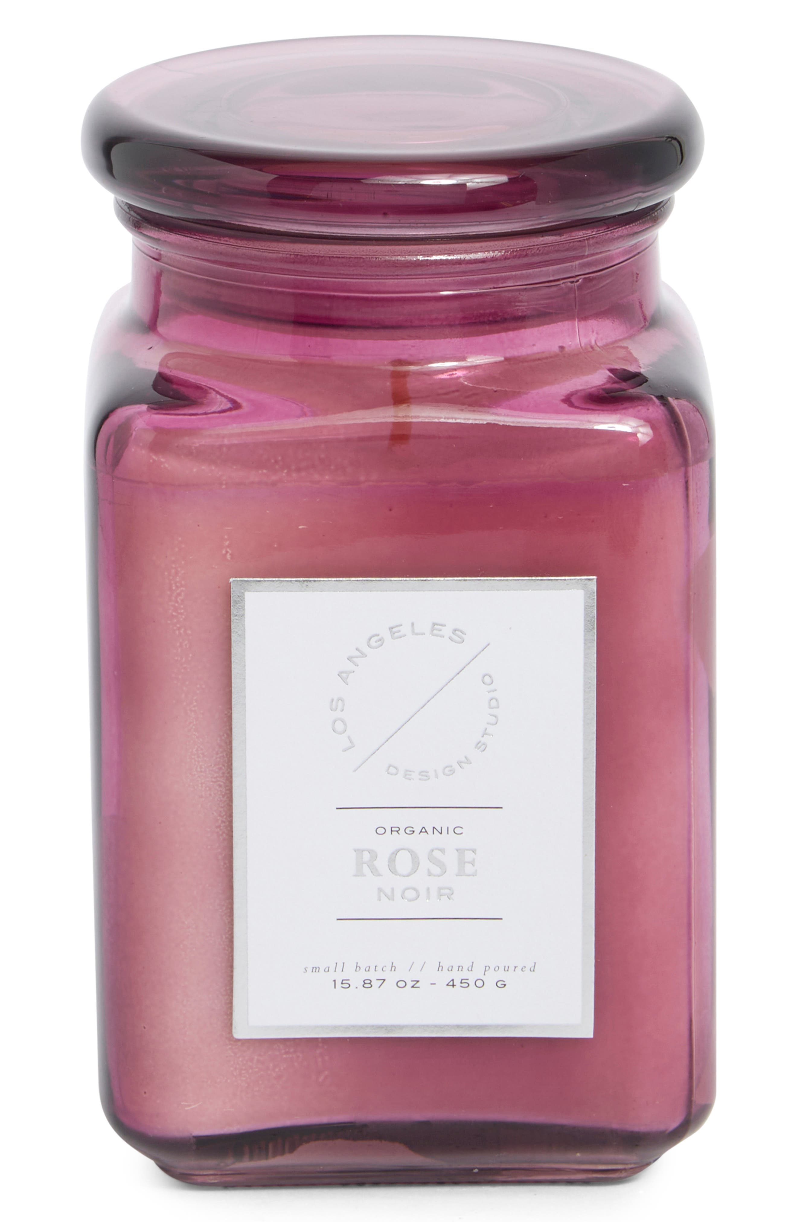 PORTOFINO CANDLES Rose Noir Square Apothecary Jar Candle