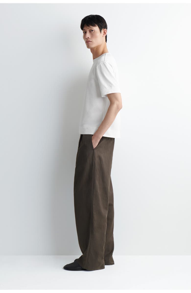 COS Boat-neck Cotton T-shirt, Alternate, color, White